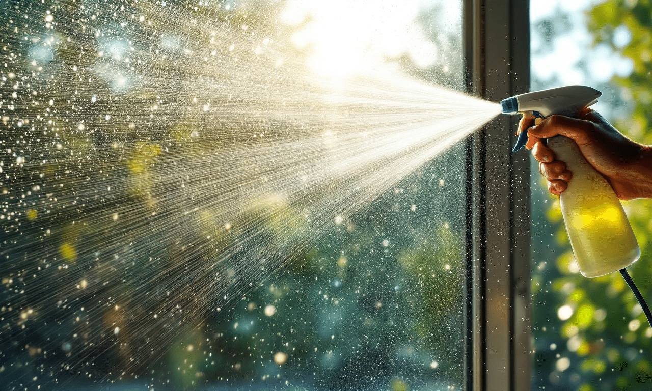 Ramen streeploos schoon met 50/50 azijn-water spray