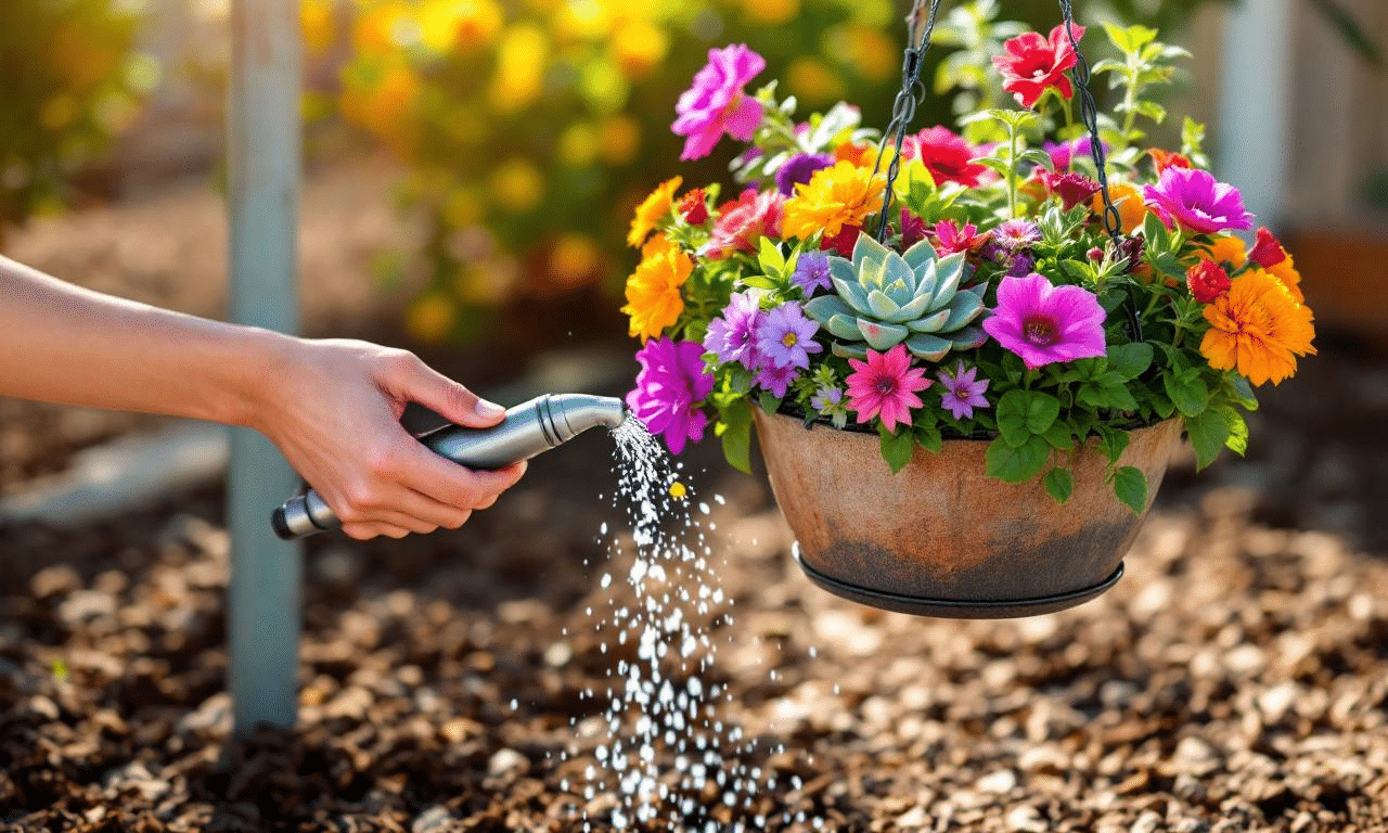 Droogtegevaar? Deze simpele stap redt je hanging baskets écht